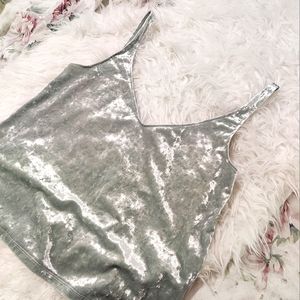 Mint green velvet tank